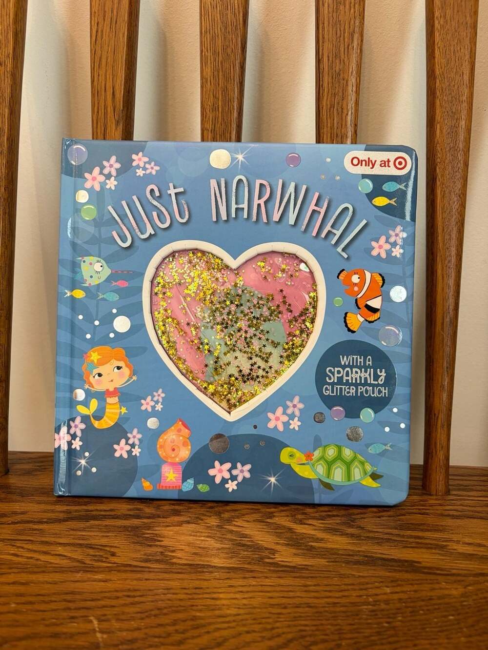 Just Narwhal Picture Book by Make Believe Ideas with Sparkly Glitter Pouch
